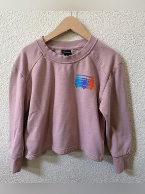 Patagonia Kids Size XS Crewneck Sweater Hazy Purple Colorful Logo Graphic